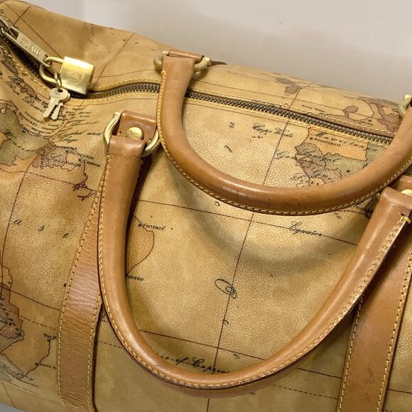 Vintage Alviero Martini 1A Classe Geo Weekender Travel Duffle Bag World Map 20" - Picture 2 of 16